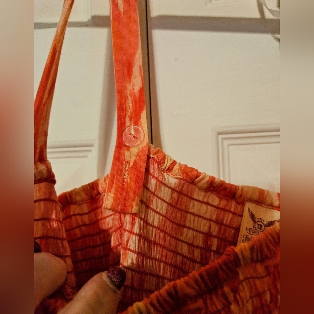 #072 Faded Glory- Orange tye dye maxi length sundress- Size: 3X - Picture 4 of 8